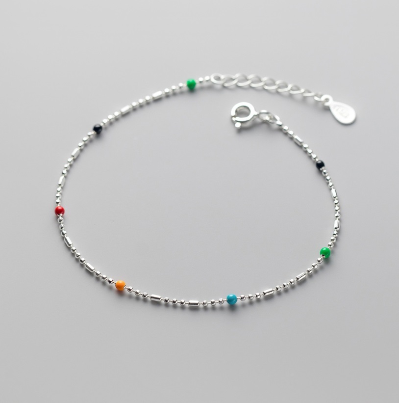 925 Sterling Silver Beaded Bracelet 